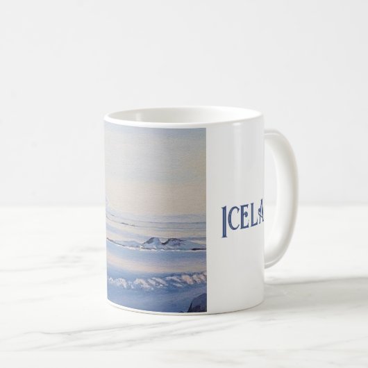 アイスランドの美しい冬素晴らしの風景 コーヒーマグカップ (正面右)