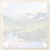 アイスランドの美しい景色の景色 ガラスコースター (裏面)