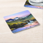 アイスランドの美しい景色の景色 スクエアペーパーコースター (アングル)