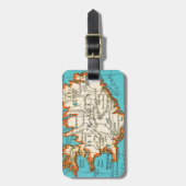 アイスランドの荷物のラベルのヴィンテージの地図 ラゲッジタグ (正面縦)