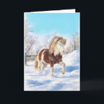 アイスランドの雄馬のホリデーカード シーズンカード<br><div class="desc">この季節を、アイスランドの馬がきらきらと輝く冬の風景の中を、喜びに満ちて小走りする、息をのむような水彩画のイラストをあしらった、魅惑的なホリデーカードで祝いましょう。流れるようなたてがみ、豊かなピントカラー、生き生きとした表情を持つこの愛される品種は、真っ白な雪、柔らかな朝の光、そして静かな美しさに満ちた、穏やかなシーンの中で生き生きとしています。</div>