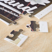 アイスランドの風景ヴィンテージスタイル旅行ポスター ジグソーパズル (側面)