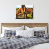 アイスランドの馬が放牧 キャンバスプリント (インサイチュ (寝室))