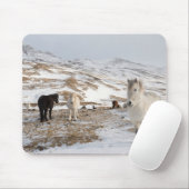 アイスランドの馬のある風景 マウスパッド (マウス)