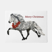 アイスランドの馬のクリスマス ドアマット (正面)