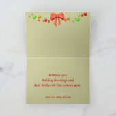 アイスランドの馬のシルエットのクリスマス シーズンカード (内部)