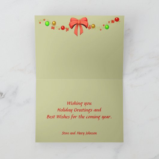 アイスランドの馬のシルエットのクリスマス シーズンカード (内部)