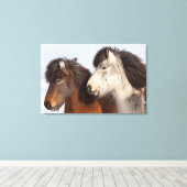 アイスランドの馬のプロフィール キャンバスプリント (インサイチュ (ウッドフロア))