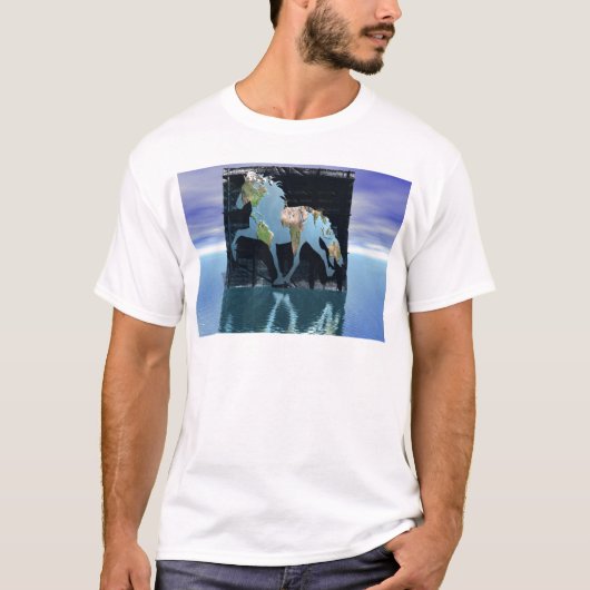 アイスランドの馬の世界 Tシャツ (正面)