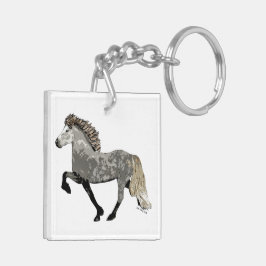 アイスランドの馬は灰色のアールデコアストリッド キーホルダー