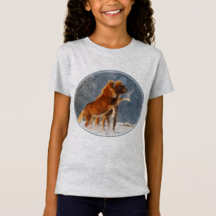 アイスランドの馬は雪のために… -女の子おもしろいな演劇の産みます Tシャツ