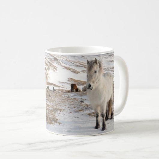アイスランドの馬を使った風景 コーヒーマグカップ (正面右)