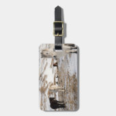 アイスランドの馬を使った風景 ラゲッジタグ (正面縦)