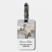 アイスランドの馬を使った風景 ラゲッジタグ (裏面縦)