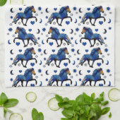 アイスランドの馬を告げるスタリー・ナイト・カリスマ キッチンタオル (折り畳み)