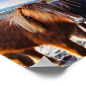 アイスランドの馬油絵 ポスター (角)