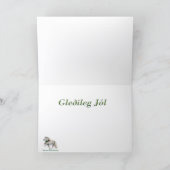 アイスランドの馬 冬の景色 - gleðileg jól カード (内部)
