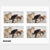 アイスランドの馬 長方形シール (シート)