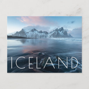 アイスランドの驚くべき光 Stoksnes, Vestrahorn ポストカード