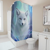 アイスランドの驚くべき白い雪キツネ シャワーカーテン (インサイチュ)