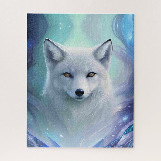 アイスランドの驚くべき白い雪キツネ ジグソーパズル (縦)