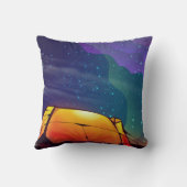 アイスランドの「星の下」ヴィンテージ旅行ポスター クッション (裏面)