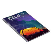 アイスランドの「星の下」ヴィンテージ旅行ポスター ノートブック (右側)