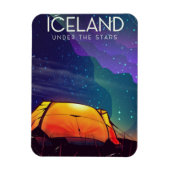 アイスランドの「星の下」ヴィンテージ旅行ポスター マグネット (縦)