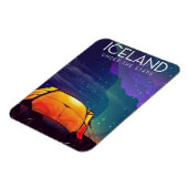 アイスランドの「星の下」ヴィンテージ旅行ポスター マグネット (左側)