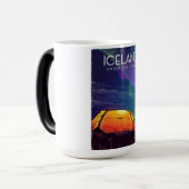 アイスランドの「星の下」ヴィンテージ旅行ポスター モーフィングマグカップ (正面左)