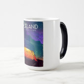 アイスランドの「星の下」ヴィンテージ旅行ポスター モーフィングマグカップ (正面右)