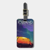 アイスランドの「星の下」ヴィンテージ旅行ポスター ラゲッジタグ (正面縦)