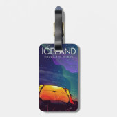 アイスランドの「星の下」ヴィンテージ旅行ポスター ラゲッジタグ (裏面縦)