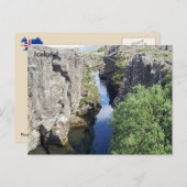 アイスランドのFlosagja Canyon in Singvellir ポストカード (正面/裏面)