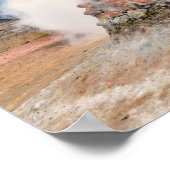 アイスランドのHverir地熱地区フマロール ポスター (角)