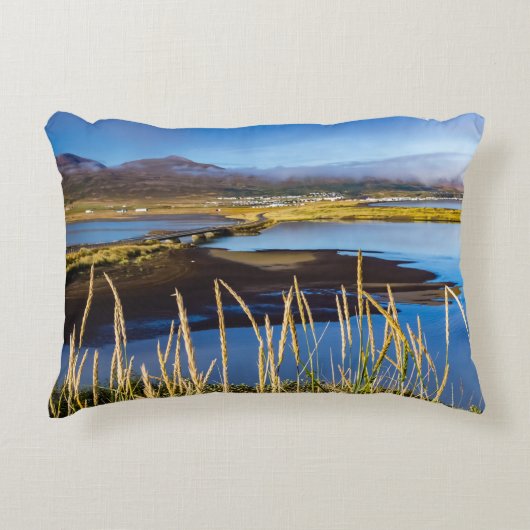 アイスランドのSaudarkrourとSkagafjordurを見る アクセントクッション (正面)
