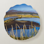 アイスランドのSaudarkrourとSkagafjordurを見る ラウンドクッション (裏面)