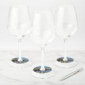 アイスランドのSaudarkrourとSkagafjordurを見る ワイングラスタグ (セット)