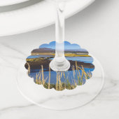 アイスランドのSaudarkrourとSkagafjordurを見る ワイングラスタグ (クローズアップ)