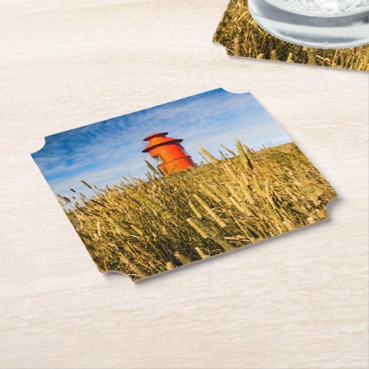 アイスランドのStykkkisholmurにある灯台 ペーパーコースター (アングル)