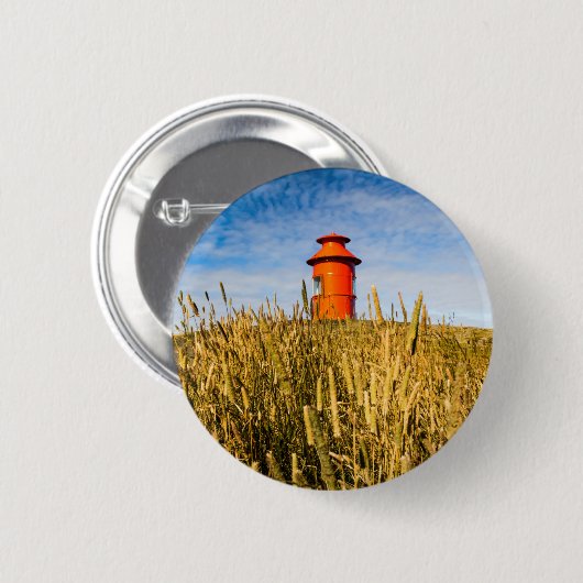 アイスランドのStykkkisholmurにある灯台 缶バッジ (正面&裏面)