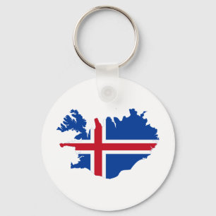 アイスランドはÍslandの旗の地図です キーホルダー