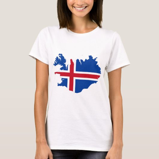 アイスランドはÍslandの旗の地図です Tシャツ (正面)