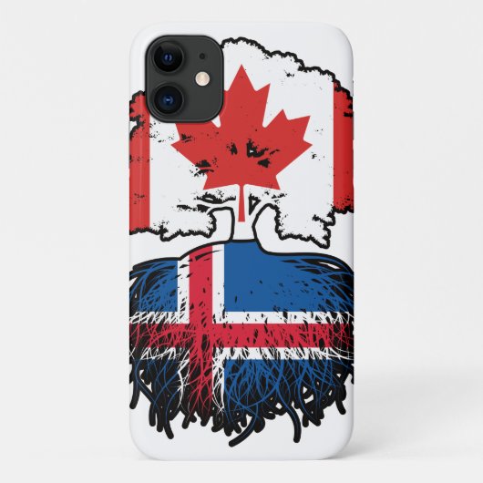 アイスランドアイスランドカナダツリールーツ国旗 Case-Mate iPhoneケース (裏面)