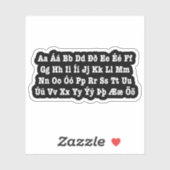 アイスランドアルファベット[イスレンスカスタフロフィオ] シール (シート)