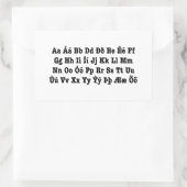 アイスランドアルファベット[イスレンスカスタフロフィオ] 長方形シール (バッグ)