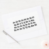 アイスランドアルファベット[イスレンスカスタフロフィオ] 長方形シール (封筒)