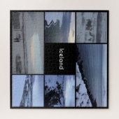 アイスランドウィンターランドスケープコラージュ ジグソーパズル (横)