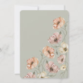 アイスランドウォーターカラーアイスランドポピーブライダルシャワー 招待状 (裏面)