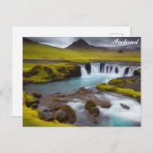 アイスランドウォーターフォール旅行写真 ポストカード (正面/裏面)
